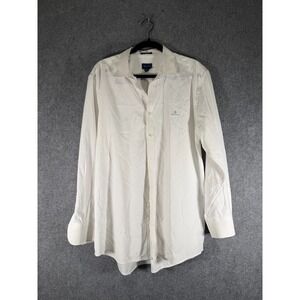 GANT Pinpoint Oxford Shirt Men 2XL White Button Down Slim Fit Classic Dress shir